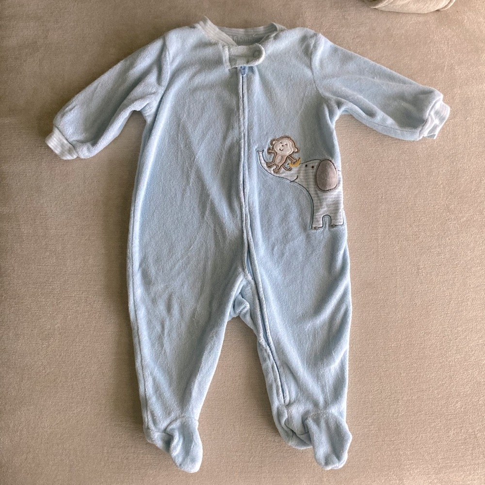 Carter’s Terry cloth footsie 3 month pajama.